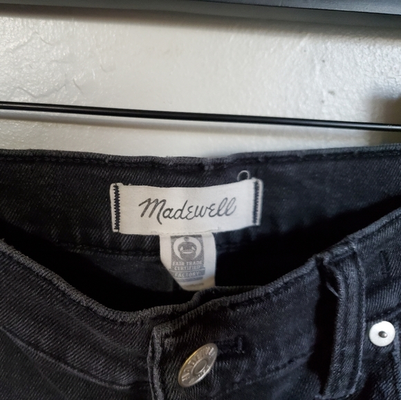 Madewell Black Distressed High-Rise Slim Crop Boyjean - Picture 3 of 11